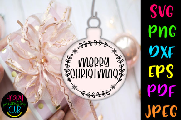Download Christmas Round Ornaments SVG- Merry - Premium Resources